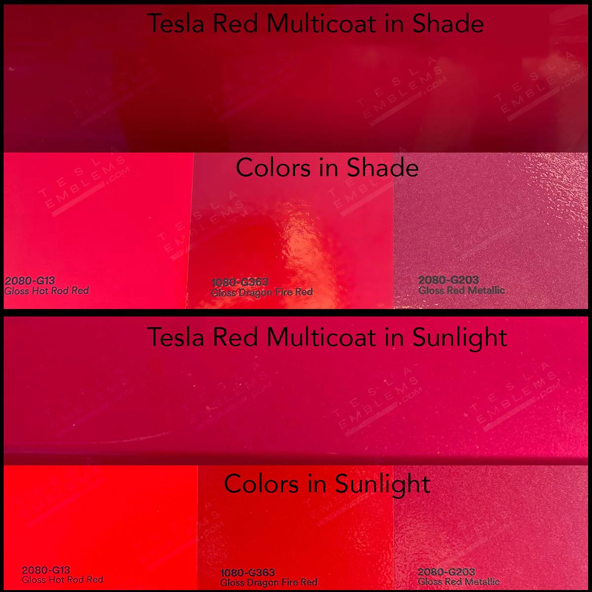 3M Gloss Dragon Fire Red Tesla Steering Wheel Trim Decal Kit (3pcs) | MY 2026+ Refresh - Image 3